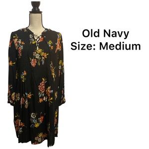 🖤 Old Navy Black Floral Flowy Tunic- Medium